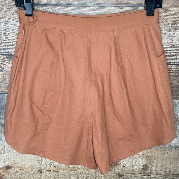 Samantha Pleet X Urban Outfitters High Waist Petal Short Rust Orange Size 4 - Picture 4 of 9